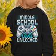 First Day Of Middle School Level Unlocked Back To School Graphic Toddler Sweatshirt First Day Of Middle School Level Unlocked Back To School Graphic Toddler Sweatshirt