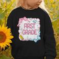First Grade Back To School Girls Kids Coquette Bows Retro Graphic Toddler Sweatshirt First Grade Back To School Girls Kids Coquette Bows Retro Graphic Toddler Sweatshirt