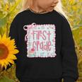 First Grade Coquette Bow Pink Preppy Back To School Girls Graphic Toddler Sweatshirt First Grade Coquette Bow Pink Preppy Back To School Girls Graphic Toddler Sweatshirt