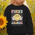 First Grade Dream Team Smile Face Back To School 1st Grade Graphic Toddler Sweatshirt First Grade Dream Team Smile Face Back To School 1st Grade Graphic Toddler Sweatshirt