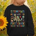 First Grade Graduation Dinosaur Dino Back To School Student Graphic Toddler Sweatshirt First Grade Graduation Dinosaur Dino Back To School Student Graphic Toddler Sweatshirt