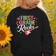 First Grade Rocks Colorful Back To School Guitar Graphic Toddler Sweatshirt First Grade Rocks Colorful Back To School Guitar Graphic Toddler Sweatshirt