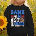 Game On First Grade Boy Baseball Back To School Graphic Toddler Sweatshirt