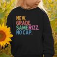 Gen Z Back To School New Grade Same Rizz No Cap Graphic Toddler Sweatshirt