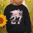 Girls Class Of 2027 Back To School Senior 2027 Coquette Bow Graphic Toddler Sweatshirt Girls Class Of 2027 Back To School Senior 2027 Coquette Bow Graphic Toddler Sweatshirt