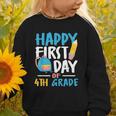 Happy First Day Of 4th Grade Student Back To School Graphic Toddler Sweatshirt Happy First Day Of 4th Grade Student Back To School Graphic Toddler Sweatshirt