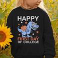 Happy First Day Of CollegeRex Dinosaur Back To School Graphic Toddler Sweatshirt Happy First Day Of CollegeRex Dinosaur Back To School Graphic Toddler Sweatshirt