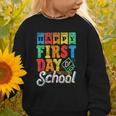 Happy First Day Of School Pupil Kids Grade Back To School 1 Graphic Toddler Sweatshirt Happy First Day Of School Pupil Kids Grade Back To School 1 Graphic Toddler Sweatshirt