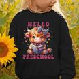 Hello Preschool Cute Highland Cow Lover Back To School Graphic Toddler Sweatshirt