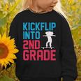 Kickflip Into 2nd Grade Skateboard Lover Back To School Graphic Toddler Sweatshirt