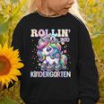 Kindergarten Back To School First Day Girls Rollin Unicorn Graphic Toddler Sweatshirt Kindergarten Back To School First Day Girls Rollin Unicorn Graphic Toddler Sweatshirt