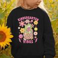 Kindergarten Vibes Groovy Kindergarten Back To School Frog Graphic Toddler Sweatshirt Kindergarten Vibes Groovy Kindergarten Back To School Frog Graphic Toddler Sweatshirt