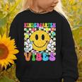 Kindergarten Vibes Smile Face Back To School Kinder Girl Kid Graphic Toddler Sweatshirt Kindergarten Vibes Smile Face Back To School Kinder Girl Kid Graphic Toddler Sweatshirt