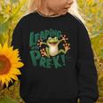 Leaping Into Pre-K Jumping Tree Frog Back To School Fun Graphic Toddler Sweatshirt Leaping Into Pre-K Jumping Tree Frog Back To School Fun Graphic Toddler Sweatshirt