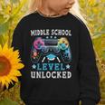 Middle School Level Unlocked Gamer First Day Back To School Graphic Toddler Sweatshirt Middle School Level Unlocked Gamer First Day Back To School Graphic Toddler Sweatshirt