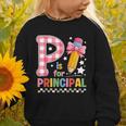 P Is For Principal Back To School Pencil Bow Principal Women Graphic Toddler Sweatshirt P Is For Principal Back To School Pencil Bow Principal Women Graphic Toddler Sweatshirt