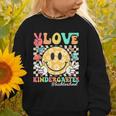 Peace Love Kindergarten Smile Face Back To School Girls Kids Graphic Toddler Sweatshirt Peace Love Kindergarten Smile Face Back To School Girls Kids Graphic Toddler Sweatshirt