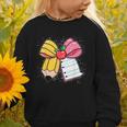 Pencil Coquette Bow Happy First Day Of School Back To School Graphic Toddler Sweatshirt Pencil Coquette Bow Happy First Day Of School Back To School Graphic Toddler Sweatshirt