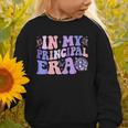 In My Principal Era Groovy School Principal Back To School Graphic Toddler Sweatshirt