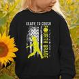 Ready To Crush Fourth Grade Softball USA Flag Back To School Graphic Toddler Sweatshirt Ready To Crush Fourth Grade Softball USA Flag Back To School Graphic Toddler Sweatshirt