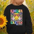Retro Groovy Kinder Garten Vibes Smile Team Back To School Graphic Toddler Sweatshirt Retro Groovy Kinder Garten Vibes Smile Team Back To School Graphic Toddler Sweatshirt