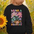 Retro Labor And Delivery Nurse Back To School Men Women Graphic Toddler Sweatshirt