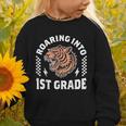Roaring Into 1st Grade Roaring Tiger Back To School Boy Girl Graphic Toddler Sweatshirt Roaring Into 1st Grade Roaring Tiger Back To School Boy Girl Graphic Toddler Sweatshirt