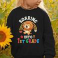 Roaring Into First Grade Lion 1st Grade Back To School Graphic Toddler Sweatshirt Roaring Into First Grade Lion 1st Grade Back To School Graphic Toddler Sweatshirt