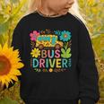 School Bus Driver Boho Floral Leopard Back To School Womens Graphic Toddler Sweatshirt