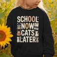 School Now Cats Later Back To School Graphic Toddler Sweatshirt School Now Cats Later Back To School Graphic Toddler Sweatshirt