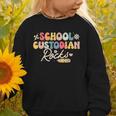 School Custodian Rocks Shirt Back To School Groovy Graphic Toddler Sweatshirt