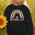 School SLP Rainbow Pencil Back To School Appreciation Graphic Toddler Sweatshirt