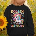 Second Grade Back To School First Day Girls Rollin Unicorn Graphic Toddler Sweatshirt Second Grade Back To School First Day Girls Rollin Unicorn Graphic Toddler Sweatshirt