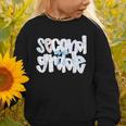 Second Grade Student Back To School Pastel Floral Bow Graphic Toddler Sweatshirt
