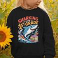 Sharking Into 1st Grade Back To School Shark Graphic Toddler Sweatshirt Sharking Into 1st Grade Back To School Shark Graphic Toddler Sweatshirt