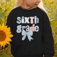 Sixth Grade Coquette Bow Pencil First Day Back To School Graphic Toddler Sweatshirt