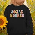 Social Worker Groovy Women Appreciation Day Back To School Graphic Toddler Sweatshirt Social Worker Groovy Women Appreciation Day Back To School Graphic Toddler Sweatshirt