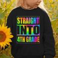 Straight Into 4th Grade Fourth Grade Back To School Graphic Toddler Sweatshirt