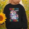 Student Unicorn Ready Back To School Crush 1st Grade Girls Graphic Toddler Sweatshirt Student Unicorn Ready Back To School Crush 1st Grade Girls Graphic Toddler Sweatshirt