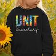 Unit Secretary Women Tie Dye Back To School Appreciation Day Graphic Toddler Sweatshirt Unit Secretary Women Tie Dye Back To School Appreciation Day Graphic Toddler Sweatshirt