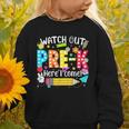 Watch Out Pre-K Here I Come Kinder Back To School Pre-K Kids Graphic Toddler Sweatshirt Watch Out Pre-K Here I Come Kinder Back To School Pre-K Kids Graphic Toddler Sweatshirt