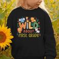 Wild About First Grade Safari Jungle Animals Back To School Graphic Toddler Sweatshirt Wild About First Grade Safari Jungle Animals Back To School Graphic Toddler Sweatshirt