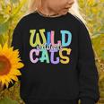 Wildcats School Spirit Groovy Back To School Girls Graphic Toddler Sweatshirt