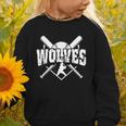 Wolves Baseball Back To School Spirit Graphic Toddler Sweatshirt