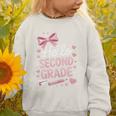 Back To School Cute Pink Coquette Girls Hello Second Grade Graphic Toddler Sweatshirt