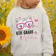 Cute 6th Grade Vibes Cat Kitten Lover Back To School Girls Graphic Toddler Sweatshirt
