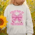 First Day Of Preschool Coquette Bow Back To School Girls Graphic Toddler Sweatshirt First Day Of Preschool Coquette Bow Back To School Girls Graphic Toddler Sweatshirt