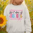 Girl First Day Of School Coquette Bow Pink Back To School Graphic Toddler Sweatshirt