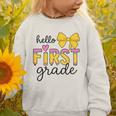 Hello First Grade For Girls Boys Cute Back To School Pencil Graphic Toddler Sweatshirt Hello First Grade For Girls Boys Cute Back To School Pencil Graphic Toddler Sweatshirt
