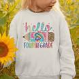 Hello Fourth Grade Tie Dye Pencil Back To School 4th Grade Graphic Toddler Sweatshirt